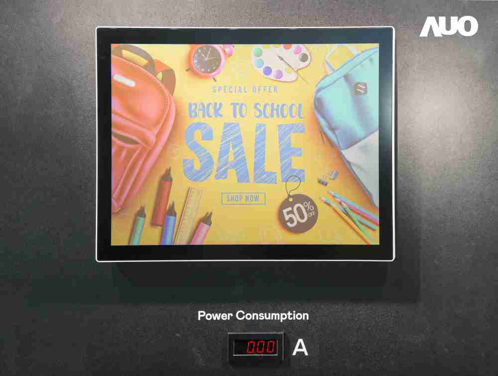 万利展示胆固醇液晶超低耗能户外全彩显示器，，ChLC（胆固醇液晶）以双稳态技术使静态显示零功耗，，，具省电、、、、高彩度、、环保的特性，，还整合软硬件系统解决方案，，，可透过单一云端平台管理